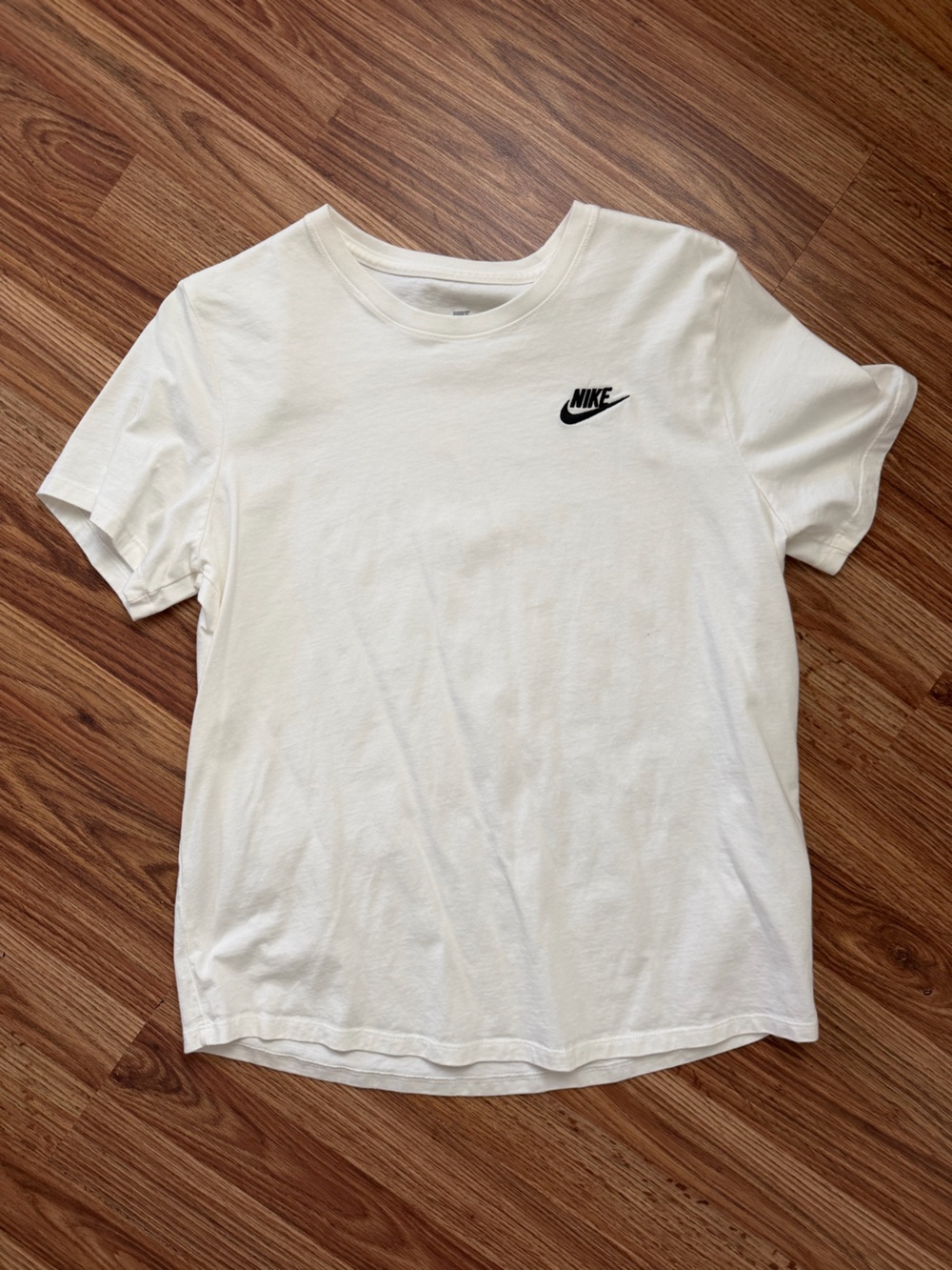 Nike White Crewneck Tee with Black Swoosh